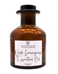 Lemongrass essential oil reed diffuser, 120ml amber glass bottle with 8 reeds, premium aromatherapy for home or office by Wolf & Wilde at brixbailey.com