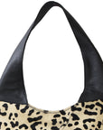 Ivory Leopard Print Leather Shoulder Hobo Bag Brix Bailey Ethical Sustainable Leather Brand