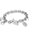 Lifetime Silver Heart Charm Bracelet