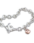 Lifetime Silver Charm Bracelet with Rose Gold Heart