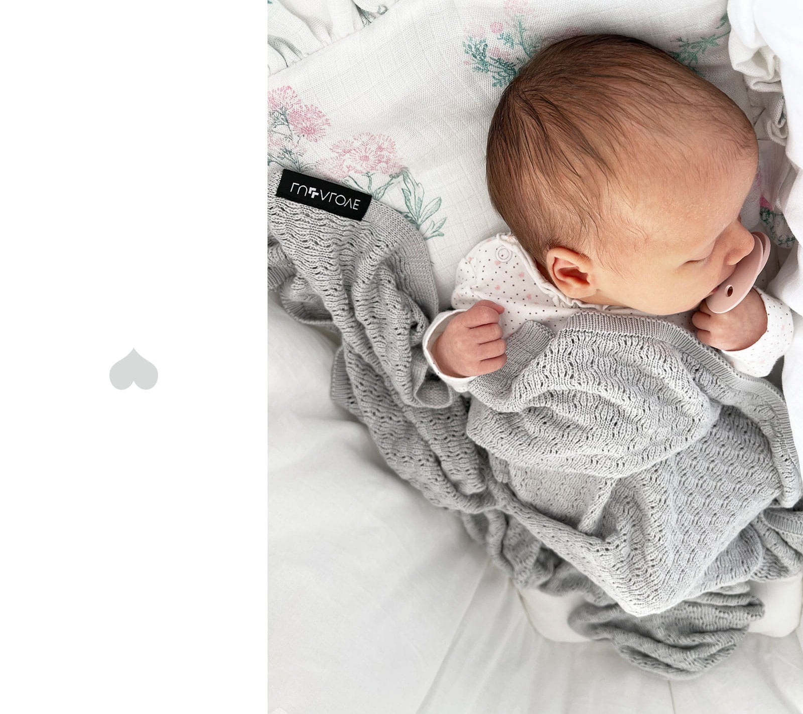 Light cellular bamboo baby blanket Grey - Main Image