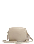 Light Taupe Leather Tassel Cross Body Camera Bag - Brix + Bailey