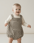 Lightweight Corduroy Baby Romper in Gingham
