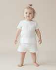 Lightweight Ribbed Cotton Pocket T-Shirt for Kids