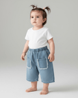 Lightweight Washed Denim Trousers
