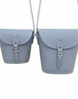 Handmade Leather Barrel Bag - Lilac Grey