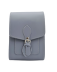 Handmade Leather Festival Phone Bag - Lilac Grey