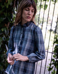 lina blouse | indigo check