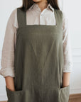 Linen Cross Back Apron