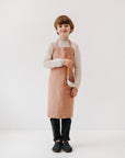 Linen Daily Apron for Kids in Cafe Creme