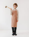 Linen Daily Apron for Kids in Cafe Creme