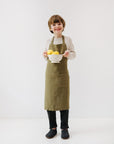 Olive Linen Apron for Children