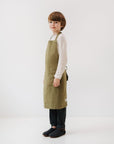 Olive Linen Apron for Children