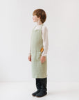 Kids Sage Green Linen Apron for Messy Moments
