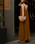 Linen Fugue Dress in Bronze