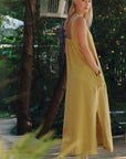 Linen Fugue Dress in Lemon Curry