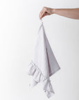 Linen Kitchen Towel with Ruffle Detail