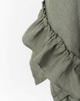 Linen Kitchen Towel with Ruffle Detail