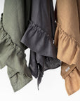 Linen Kitchen Towel with Ruffle Detail