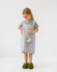 Light Grey Linen Apron for Young Bakers