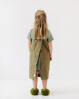Olive Linen Pinafore Apron for Children