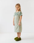 Linen Pinafore Apron for Kids Sage Green