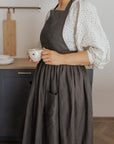 Retro Linen Apron with Adjustable Straps
