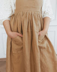 Retro Linen Apron with Adjustable Straps