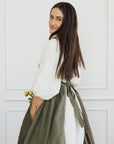 Retro Linen Apron with Adjustable Straps