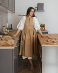 Retro Linen Apron with Adjustable Straps