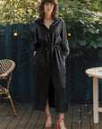 Linen Rhapsody Black Dress