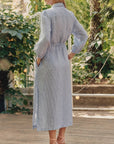 Linen Rhapsody Blue and White Stripe Dress