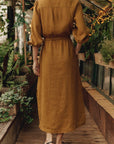 Bronze Linen Rhapsody Dress for Women