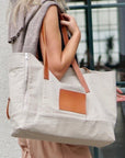 Stylish Beige Dog Carrier and Everyday Bag