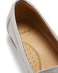 Women's Penny Loafers Leather Sole, titanium metallic leather