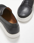 Slip-on Sneaker Loafers, black leather