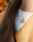 Sun Shell Pearl Locket Necklace
