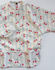 Long Sleeved Baby Bib - Cherry Stripe