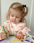 Long Sleeved Baby Bib - Pink Bow