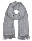 Gray Plush Knit Alpaca Scarf