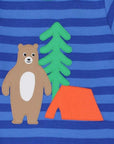 Friendly Camping Bear Striped Organic Cotton Long Sleeve Shirt for Kids, Soft and Cozy All-Season Wear by Toby Tiger at brixbailey.com