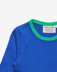 Funny Long Sleeve Organic Cotton T-Shirt with Farm Tractor and Sheep Design, Super Soft Kids Top in Sky Blue and Green by Toby Tiger at brixbailey.com
