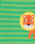 Luxury Organic Cotton Long Sleeve Shirt with Playful Jungle King Design and Snap Buttons for Easy Dressing by Toby Tiger at brixbailey.com