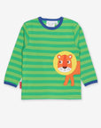 Premium Organic Cotton Lion King Long Sleeve Shirt with Playful Jungle Design and Snap Buttons for Easy Dressing by Toby Tiger at brixbailey.com