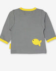 Premium organic cotton long sleeve shirt with cute penguin applique, stylish and comfortable for toddlers by Toby Tiger at brixbailey.com