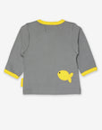 Premium organic cotton long sleeve shirt with cute penguin applique, stylish and comfortable for toddlers by Toby Tiger at brixbailey.com