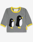 Premium organic cotton long sleeve shirt with penguin applique, stylish and comfortable for toddlers by Toby Tiger at brixbailey.com