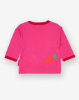 Luxury Pink Organic Cotton Long Sleeve Baby Shirt with Bunny Applique and Surprise Back Detail by Toby Tiger at brixbailey.com