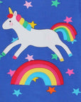 Luxury baby blue long sleeve unicorn rainbow shirt, premium organic cotton, soft handcrafted applique, best-selling magical design by Toby Tiger at brixbailey.com