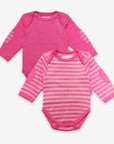 Premium Organic Cotton Long-Sleeve Baby Bodysuits in Pink, Soft & Eco-Friendly 2-Pack with Snap Buttons by Toby Tiger at brixbailey.com
